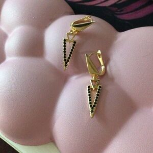 Unk Gold and Black Triangle Earrings
